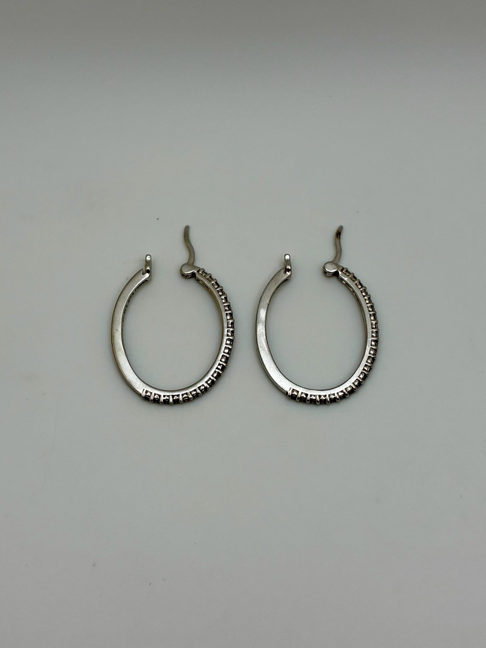Sterling silver Cubic zirconia hoop earrings